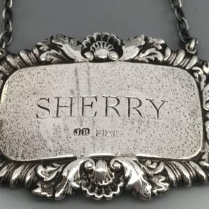 Vintage Sterling Silver Sherry Decanter Label – John Rose Birmingham 1968