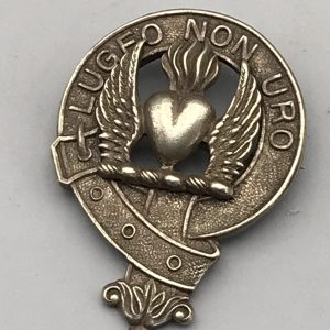 Silver-Plate Scottish Clan Brooch, Vintage Mackenzie Crest Badge