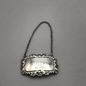 Sterling Silver Whisky Decanter Label – Birmingham 1964 by Hampton Utilities