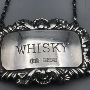 Sterling Silver Whisky Decanter Label – Birmingham 1964 by Hampton Utilities