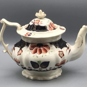 19th Century Gaudy Welsh Pottery Teapot – Hand Painted Floral Design