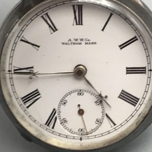 Sterling silver antique Waltham pocket watch Victorian era