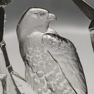 Swedish Crystal Paperweight Falcon by Mats Jonasson