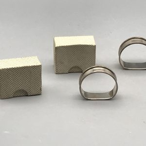 Sterling Silver Napkin Rings Birmingham 1963 Engine Turned by Broadway