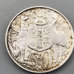 Silver Australian Round Fifty Cent Coin 1966 Decimal Changeover Collectible