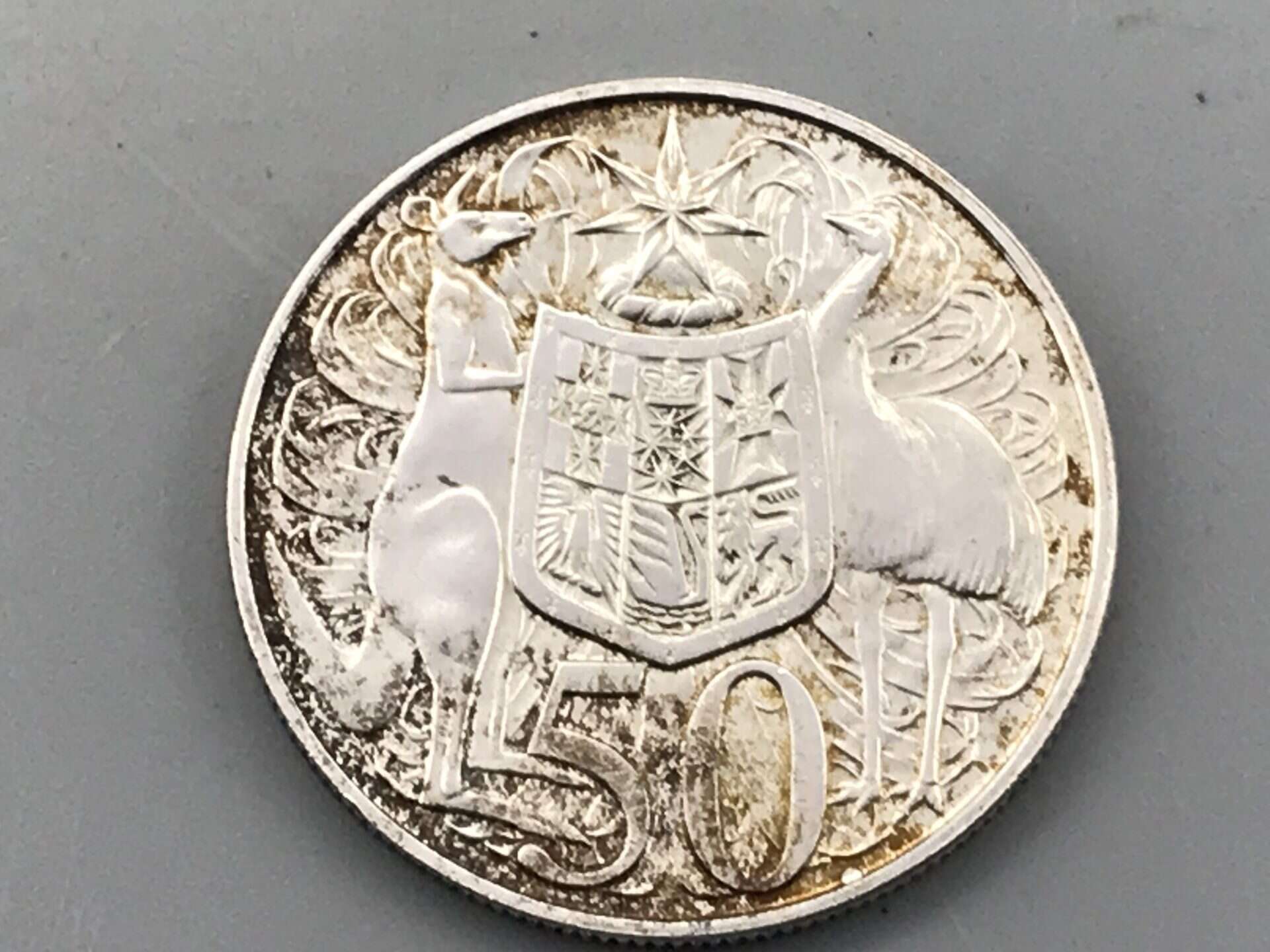 Silver Australian Round Fifty Cent Coin 1966 Decimal Changeover Collectible