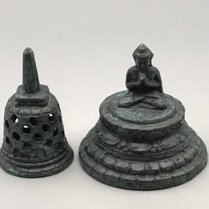 Bronze Base Metal Buddhist Stupa Bell with Hidden Buddha Figure