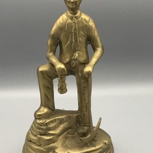 Vintage Brass Coal Miner Figure Vintage Brass Coal Miner Sculpture